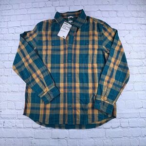 REI Co-op Campwell Flannel Mens Size M Vale Plaid Night NWT Organic Cotton Shirt